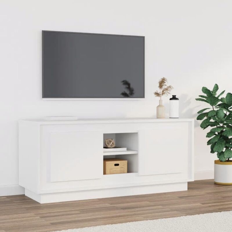 foto del prodotto vidaxl mobile porta tv bianco 102x35x45 cm in legno multistrato