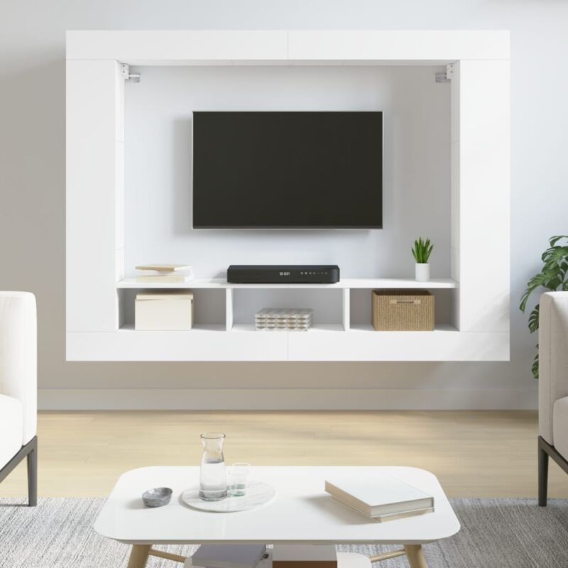 foto del prodotto vidaxl mobile porta tv bianco 152x22x113 cm in legno multistrato