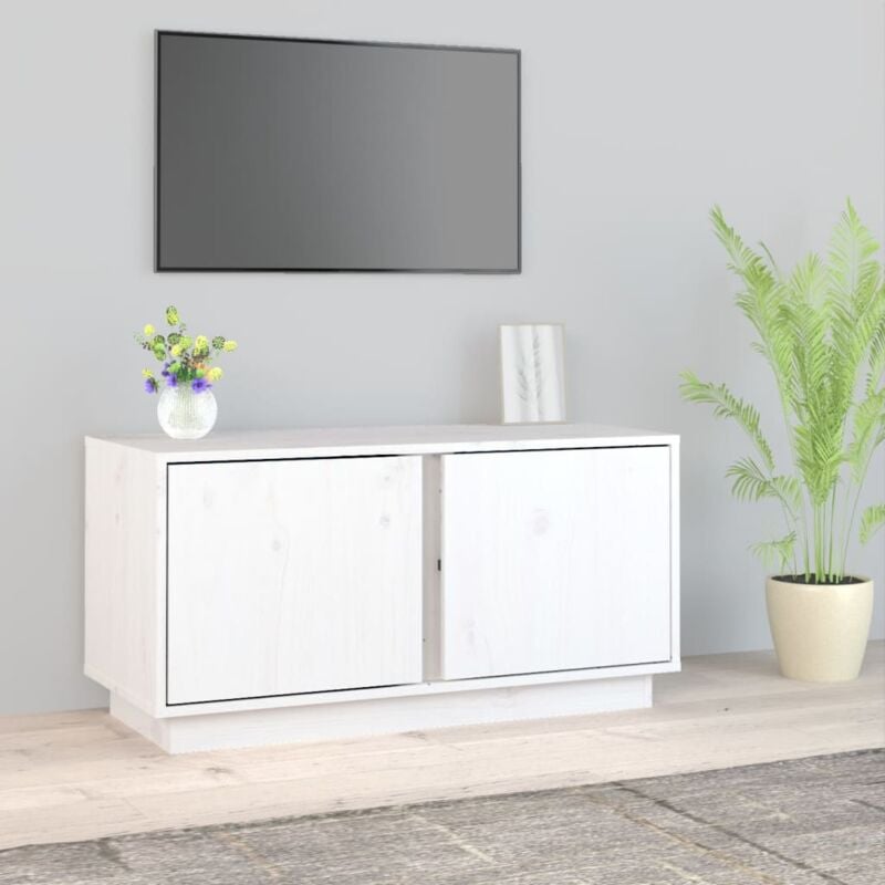 foto del prodotto vidaxl mobile porta tv bianco 80x35x40,5 cm in legno massello di pino