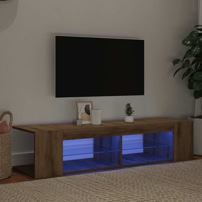 foto del prodotto vidaxl mobile porta tv con led artigianale 135x39x30 cm truciolato