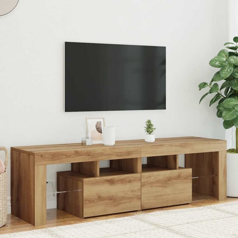 foto del prodotto vidaxl mobile porta tv con led artigianale 140x36,5x40 cm multistrato
