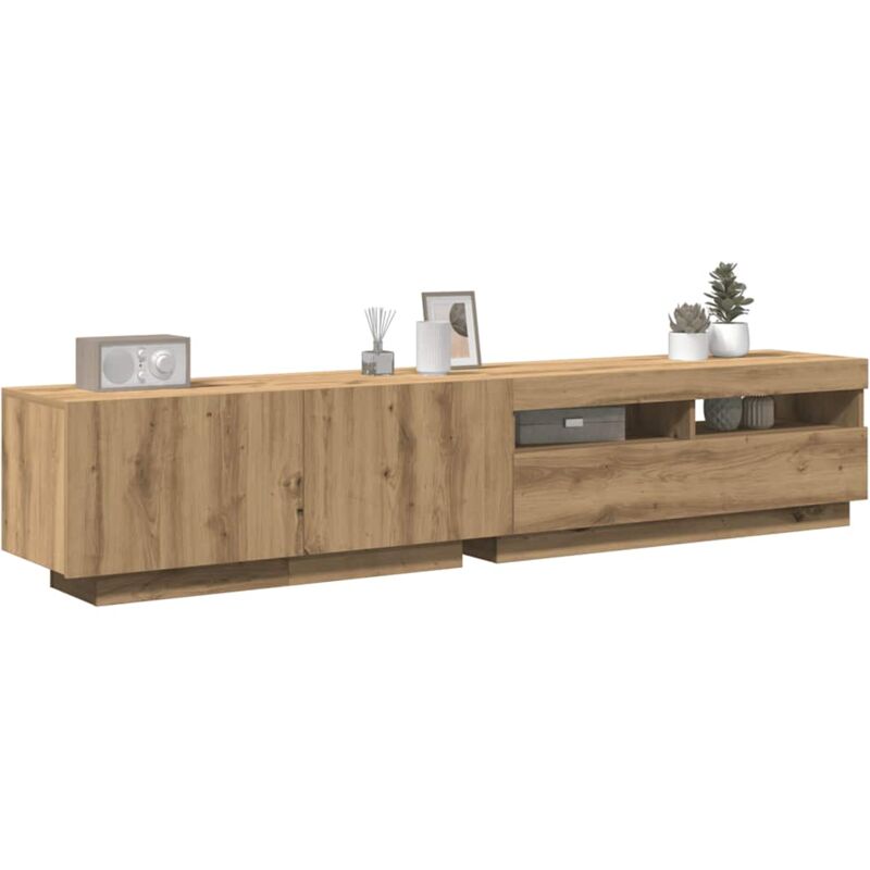 foto del prodotto vidaxl mobile porta tv con led artigianale 200x35x40 cm multistrato