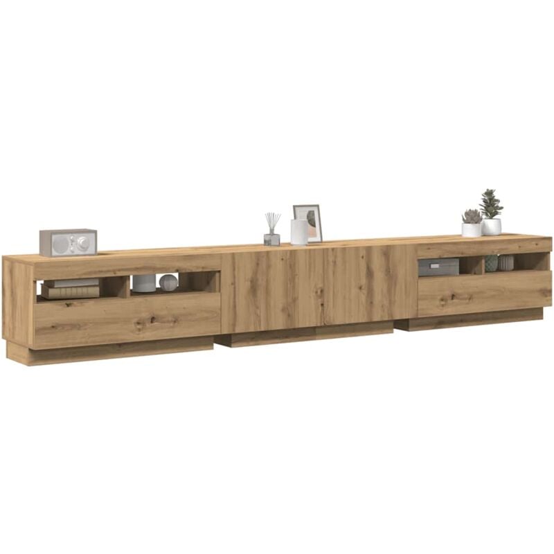 foto del prodotto vidaxl mobile porta tv con led artigianale 260x35x40 cm multistrato