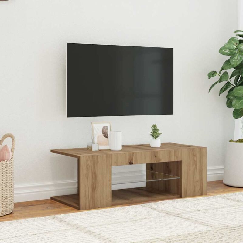 foto del prodotto vidaxl mobile porta tv con led artigianale 90x39x30 cm multistrato