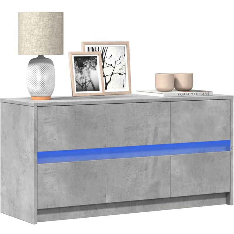 foto del prodotto vidaxl mobile porta tv con led grigio cemento 100x34x50 cm truciolato