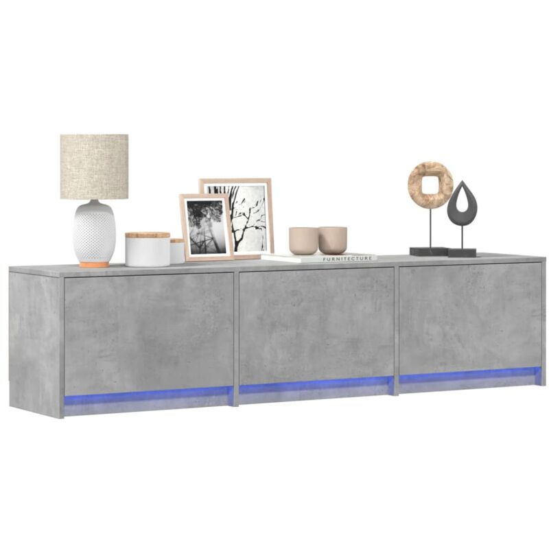 foto del prodotto vidaxl mobile porta tv con led grigio cemento 165x34x40 cm truciolato