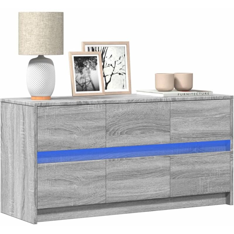 foto del prodotto vidaxl mobile porta tv con led grigio sonoma 100x34x50cm in truciolato