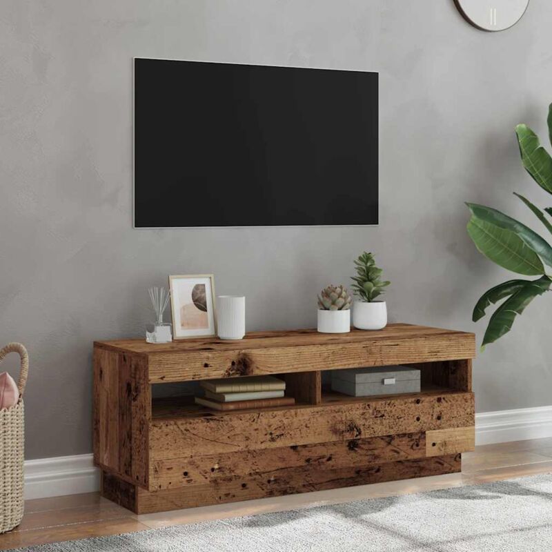 foto del prodotto vidaxl mobile porta tv con led legno antico 100x35x40 cm truciolato
