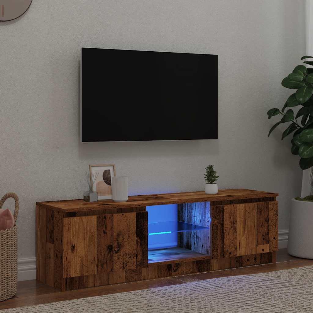 foto del prodotto vidaxl mobile porta tv con led legno antico 120x30x36 cm multistrato