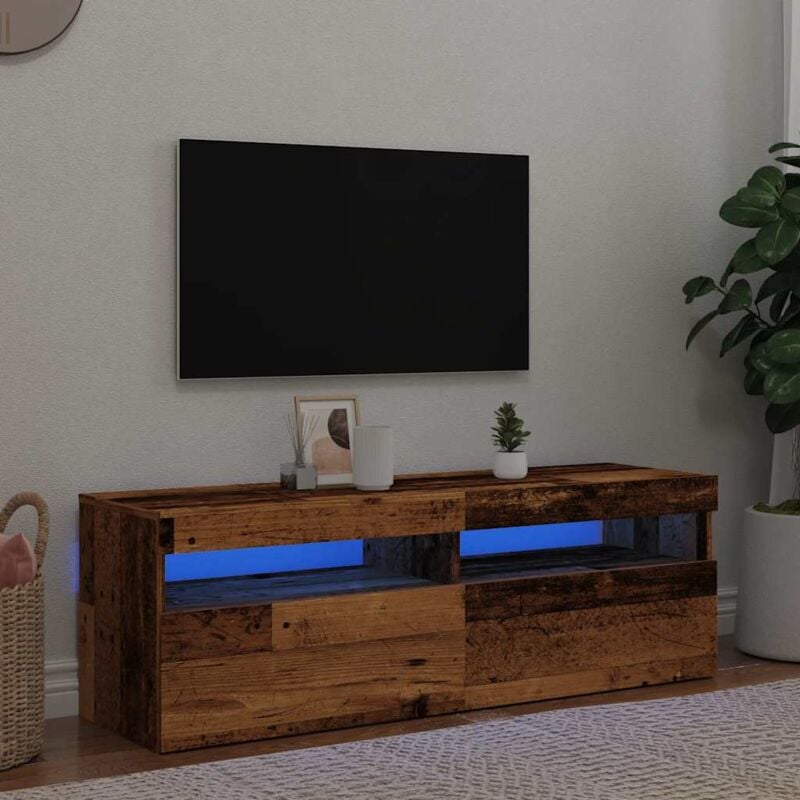 foto del prodotto vidaxl mobile porta tv con led legno antico 120x35x40 cm multistrato