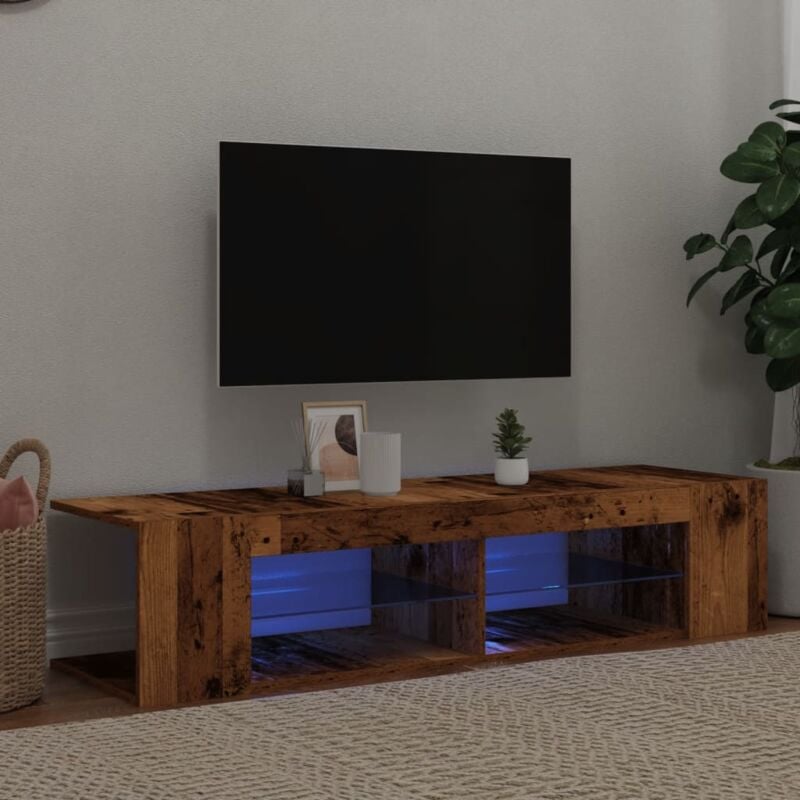 foto del prodotto vidaxl mobile porta tv con led legno antico 135x39x30 cm truciolato