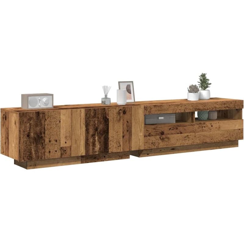 foto del prodotto vidaxl mobile porta tv con led legno antico 200x35x40 cm truciolato