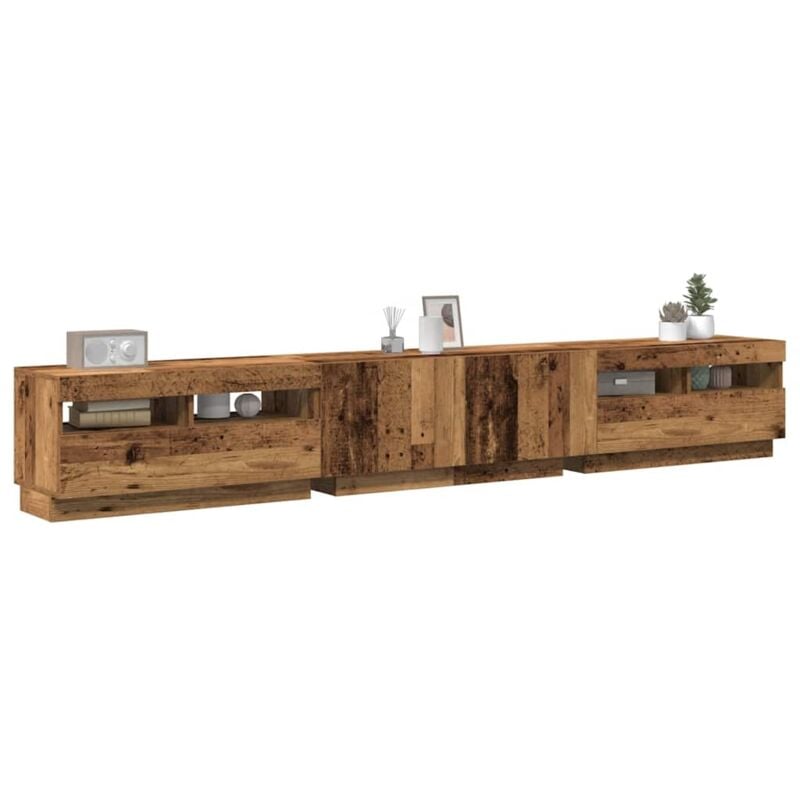 foto del prodotto vidaxl mobile porta tv con led legno antico 260x35x40 cm truciolato