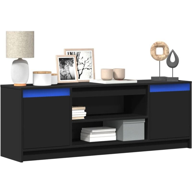 foto del prodotto vidaxl mobile porta tv con led nero 139,5x34x50 cm in truciolato