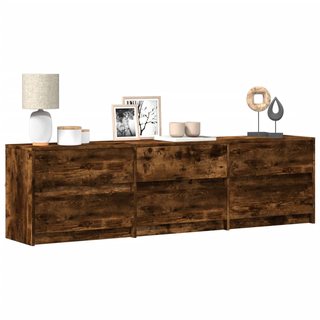 foto del prodotto vidaxl mobile porta tv con led rovere fumo 180x34x50cm in truciolato