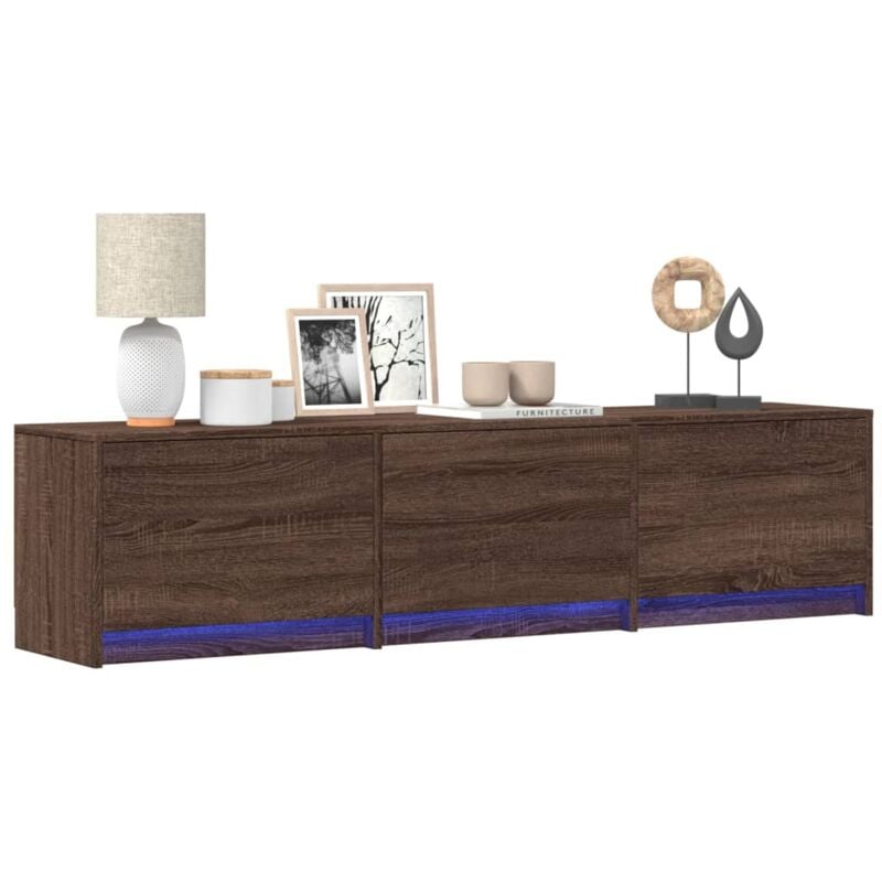 foto del prodotto vidaxl mobile porta tv con led rovere marrone 165x34x40 cm truciolato