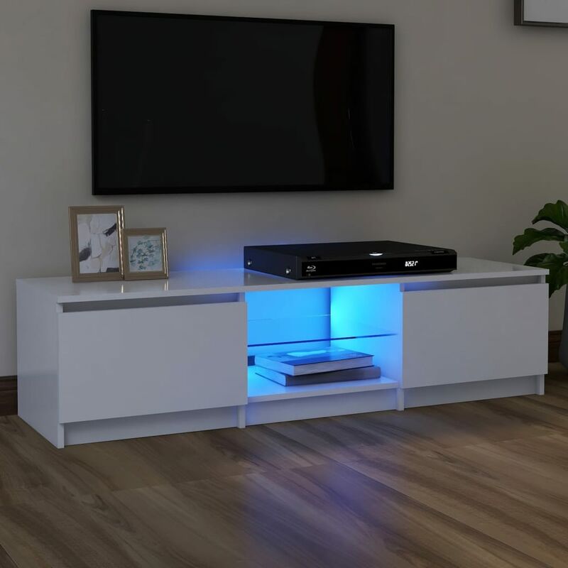 foto del prodotto vidaxl mobile porta tv con luci led bianco 140x40x36 cm