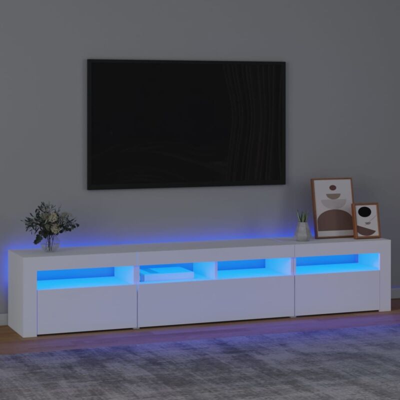 foto del prodotto vidaxl mobile porta tv con luci led bianco 210x35x40 cm
