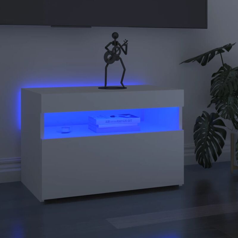 foto del prodotto vidaxl mobile porta tv con luci led bianco 60x35x40 cm