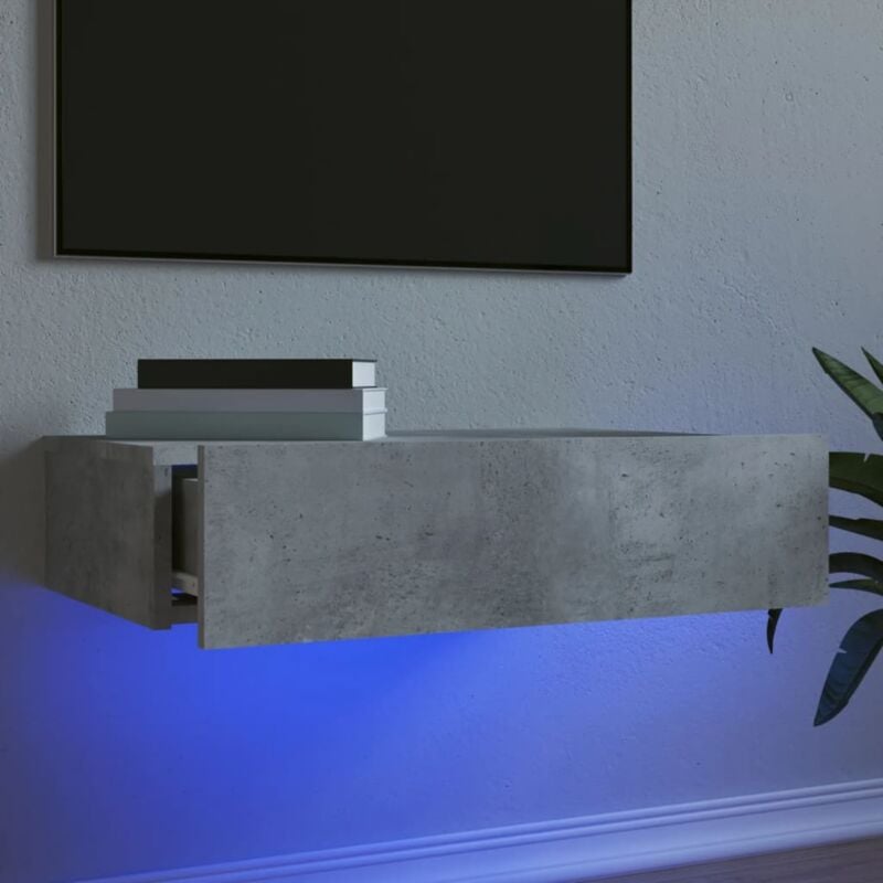 foto del prodotto vidaxl mobile porta tv con luci led grigio cemento 60x35x15,5 cm