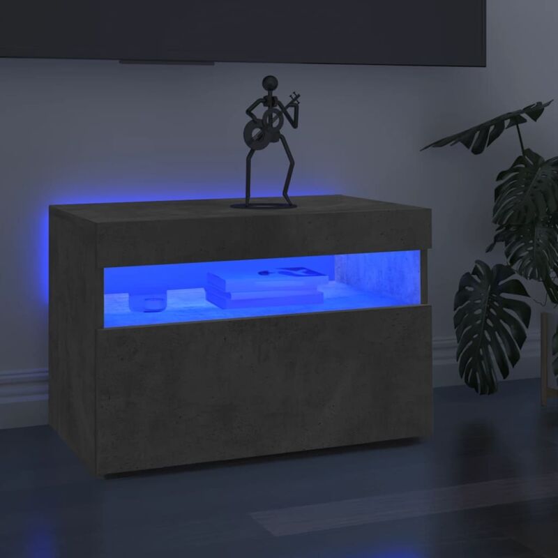 foto del prodotto vidaxl mobile porta tv con luci led grigio cemento 60x35x40 cm