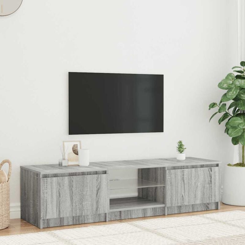 foto del prodotto vidaxl mobile porta tv con luci led grigio sonoma 140x40x36 cm