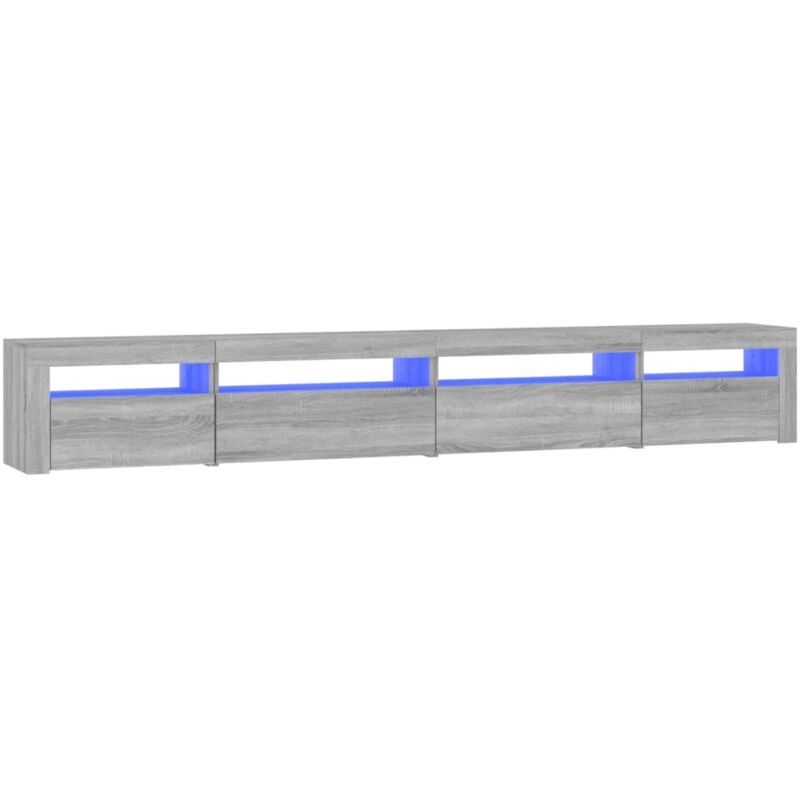 foto del prodotto vidaxl - mobile porta tv con luci led grigio sonoma 270x35x40 cm