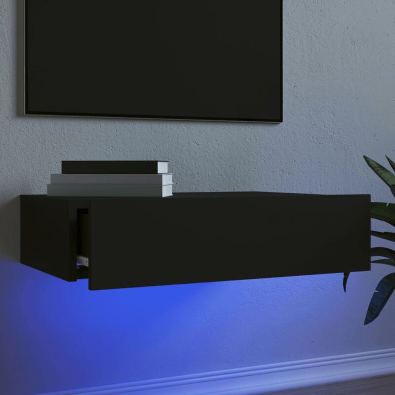 foto del prodotto vidaxl mobile porta tv con luci led nero 60x35x15,5 cm