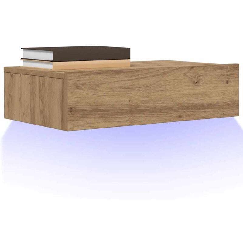 foto del prodotto vidaxl mobile porta tv con luci led rovere artigianale 60x35x15,5 cm