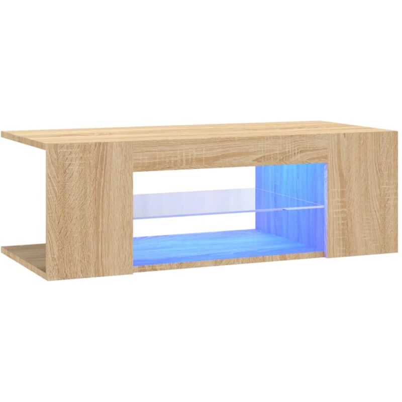 foto del prodotto vidaxl mobile porta tv con luci led rovere sonoma 90x39x30 cm