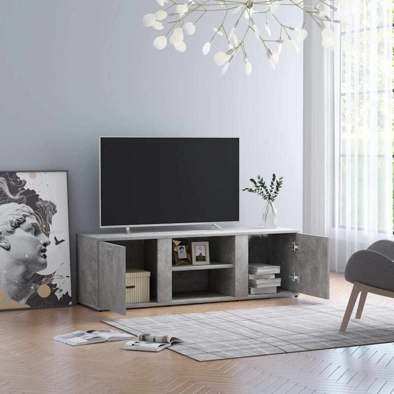 foto del prodotto vidaxl mobile porta tv grigio cemento 120x34x37cm in legno multistrato