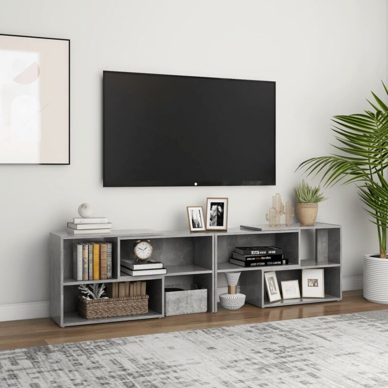 foto del prodotto vidaxl mobile porta tv grigio cemento 149x30x52cm in legno multistrato