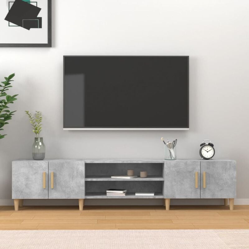 foto del prodotto vidaxl mobile porta tv grigio cemento 180x31,5x40 cm legno multistrato