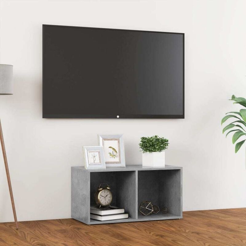 foto del prodotto vidaxl mobile porta tv grigio cemento 72x35x36,5 cm legno multistrato