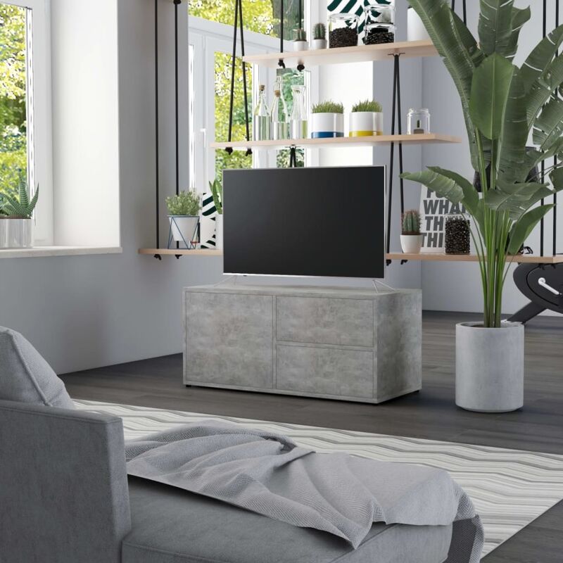 foto del prodotto vidaxl mobile porta tv grigio cemento 80x34x36 cm legno multistrato