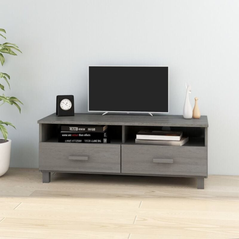 foto del prodotto vidaxl mobile porta tv grigio chiaro 106x40x40 cm in massello di pino