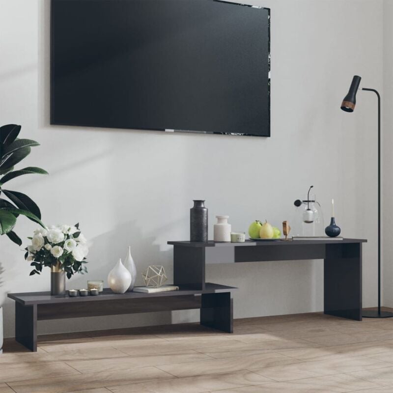 foto del prodotto vidaxl mobile porta tv grigio lucido 180x30x43 cm in legno multistrato
