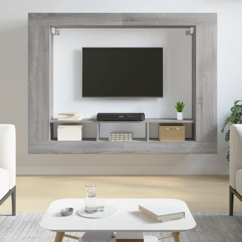 foto del prodotto vidaxl mobile porta tv grigio sonoma 152x22x113cm in legno multistrato