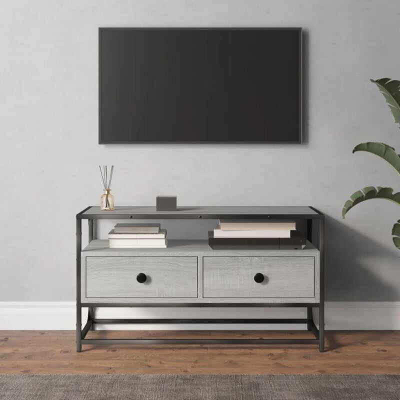 foto del prodotto vidaxl mobile porta tv grigio sonoma 80x35x45 cm in legno multistrato