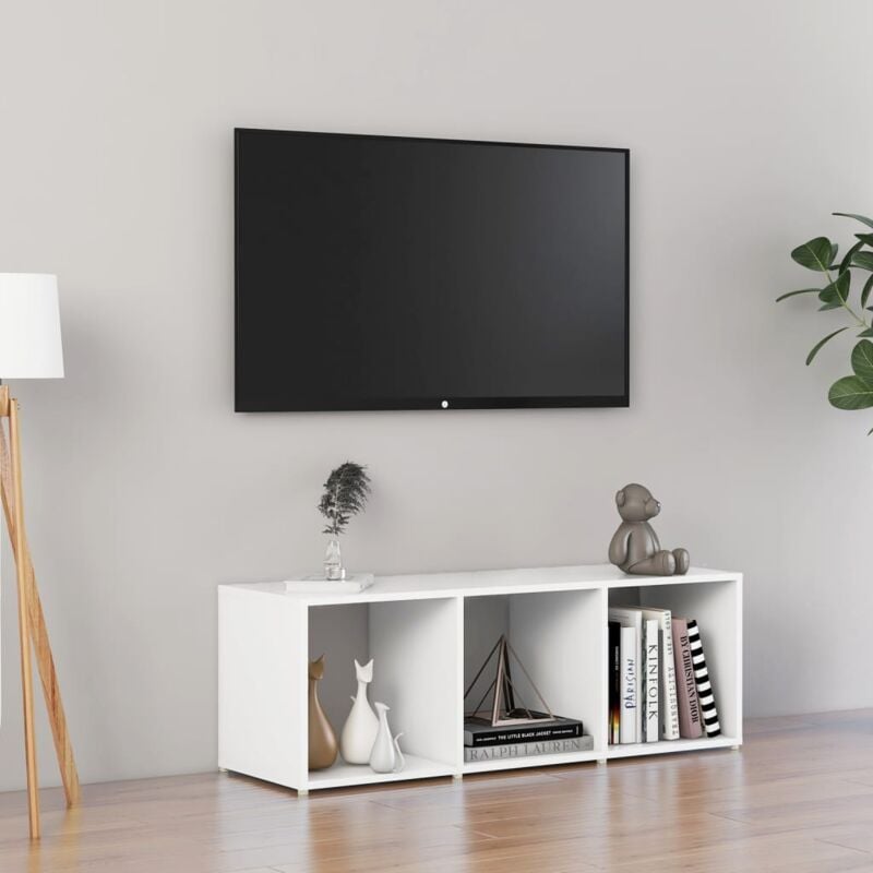 foto del prodotto vidaxl mobile porta tv in legno design moderno dotato di 3 scomparti vari colori colore bianco