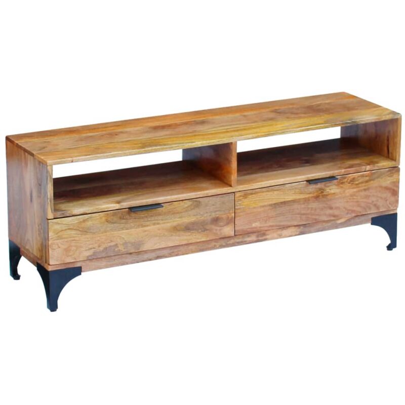 foto del prodotto vidaxl mobile porta tv in legno di mango con 2 cassetti 120x35x45 cm