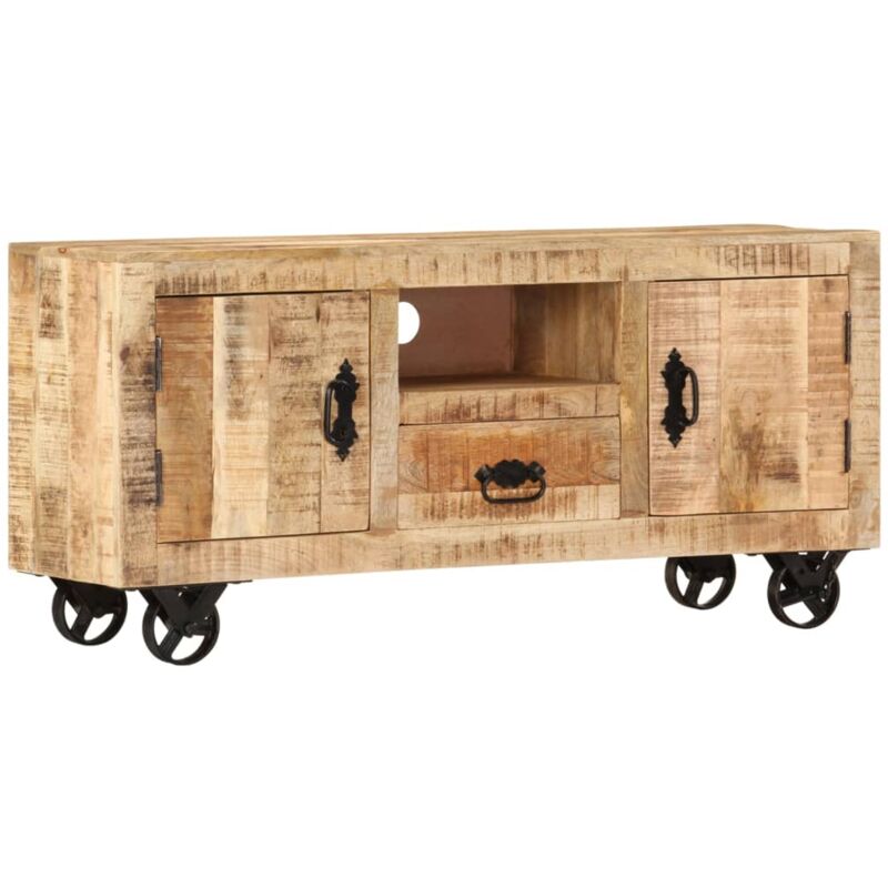 foto del prodotto vidaxl mobile porta tv in legno grezzo di mango 110x30x50 cm