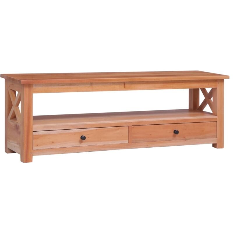 foto del prodotto vidaxl mobile porta tv in legno massello di mogano con cassetti e ripiano vari colori colore naturale