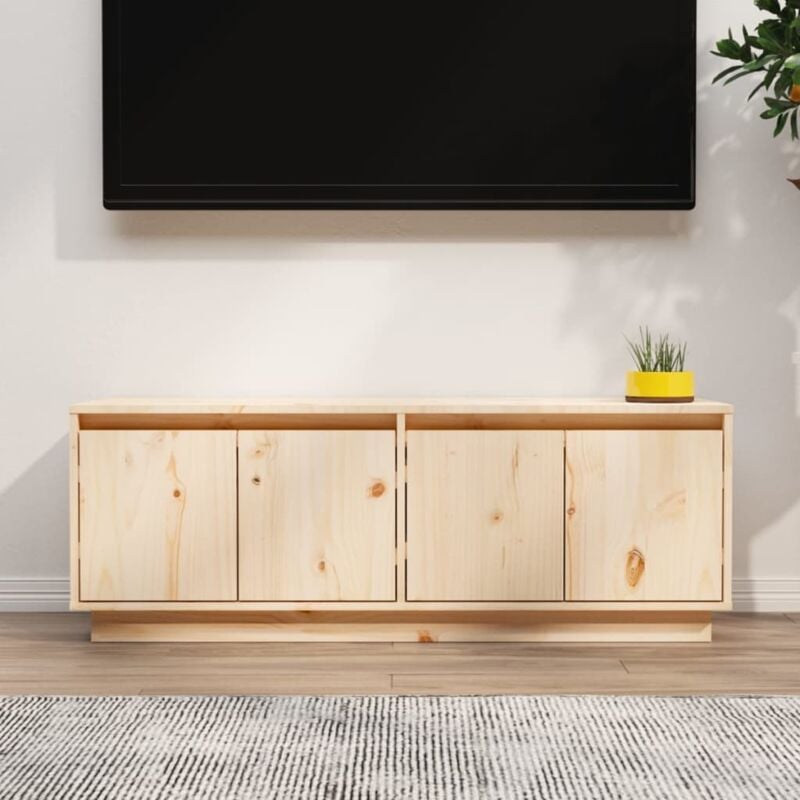 foto del prodotto vidaxl mobile porta tv in legno massello di pino con 4 ante disponibile in vari colori colore marrone chiaro