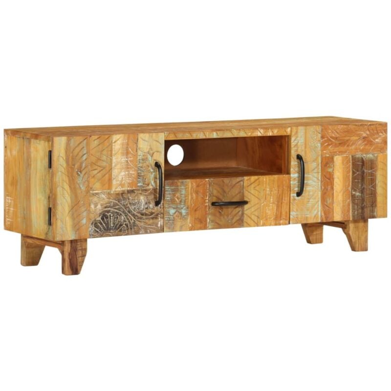 foto del prodotto vidaxl mobile porta tv intagliato 120x30x40 cm in massello di recupero