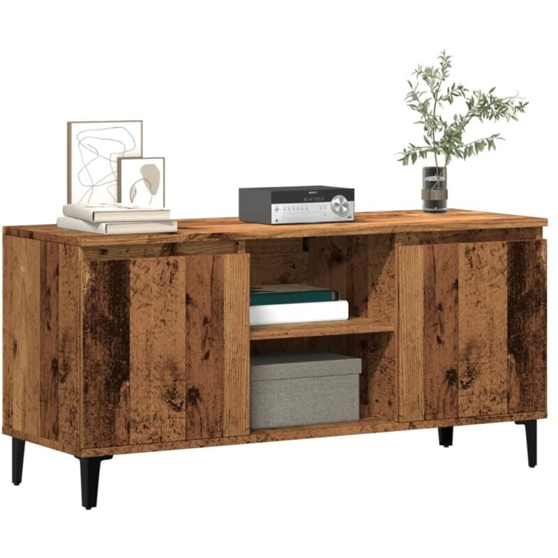 foto del prodotto vidaxl mobile porta tv legno antico 102x35x50 cm in legno multistrato