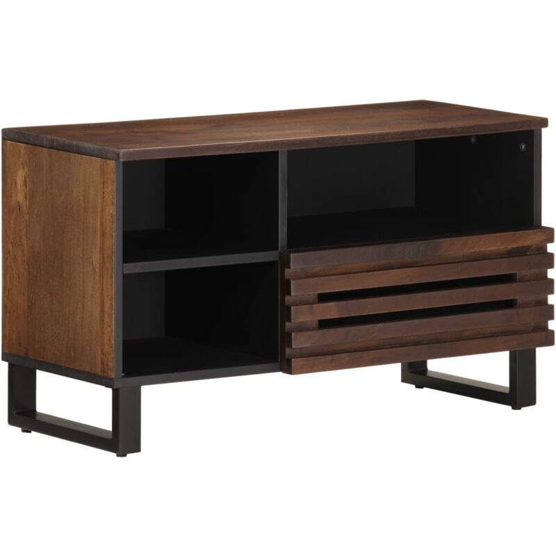 foto del prodotto vidaxl mobile porta tv marrone 80x34x46 cm in legno massello di mango 856007