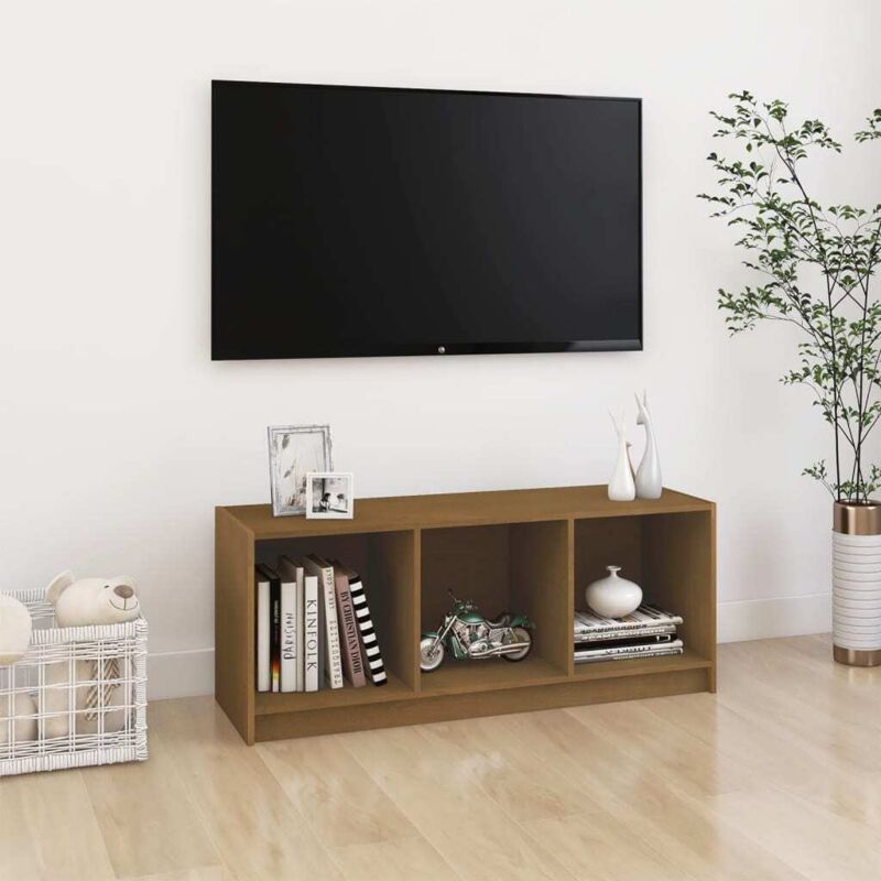 foto del prodotto vidaxl mobile porta tv marrone ambra 104x33x41 cm in legno di pino