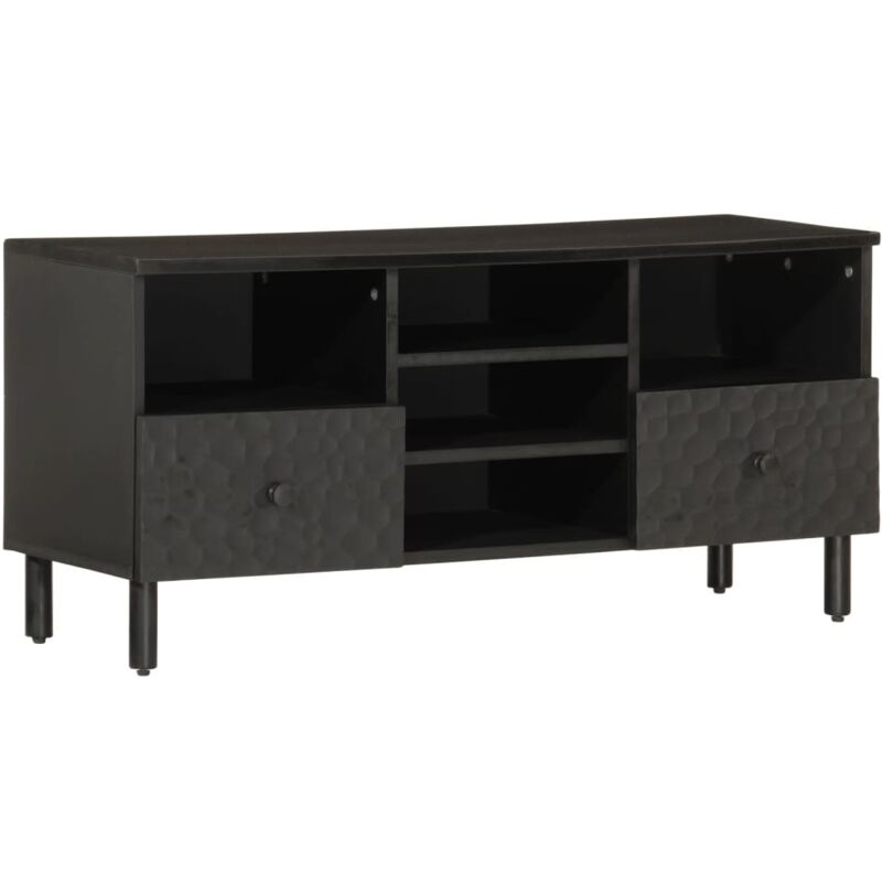 foto del prodotto vidaxl - mobile porta tv nero 100x33x46 cm in legno massello di mango