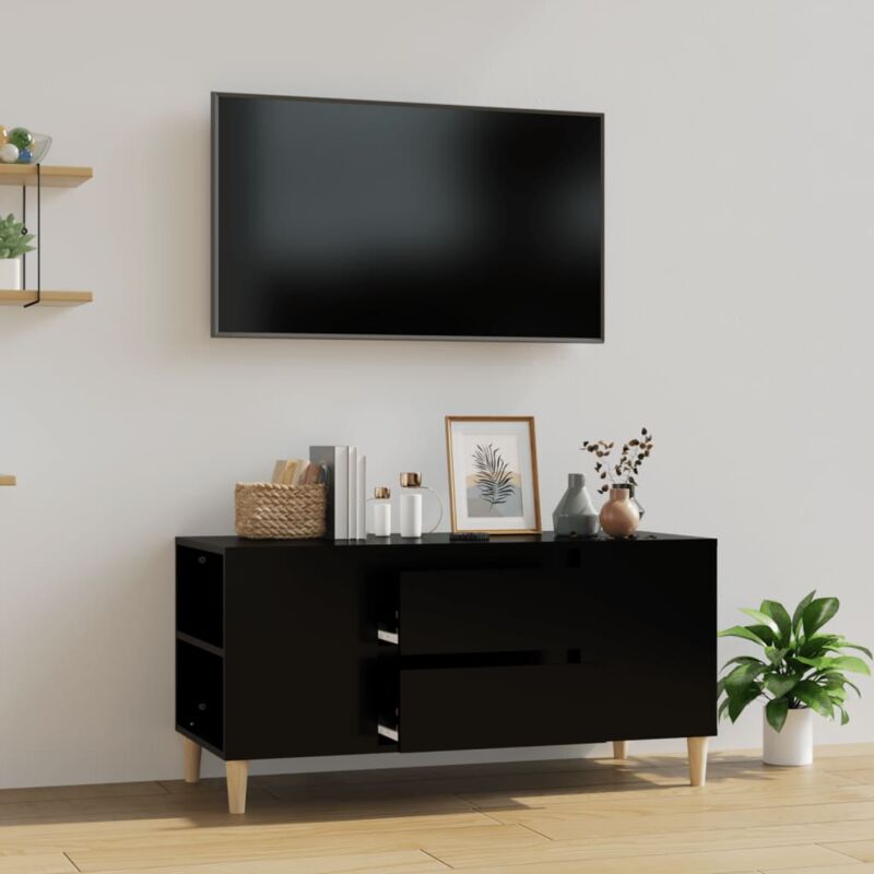 foto del prodotto vidaxl mobile porta tv nero 102x44,5x50 cm in legno multistrato